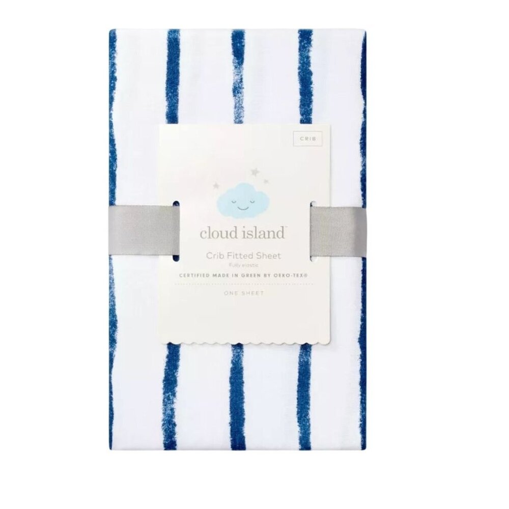 NWT Polyester Rayon Jersey Fitted Crib Sheet - Cloud Island
